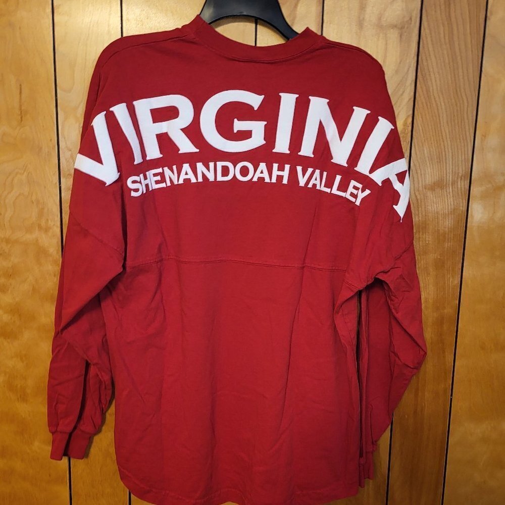 Shenandoah Valley Virginia Shirt MEDIUM Long Sleeve Crew Neck RED Spellout A3